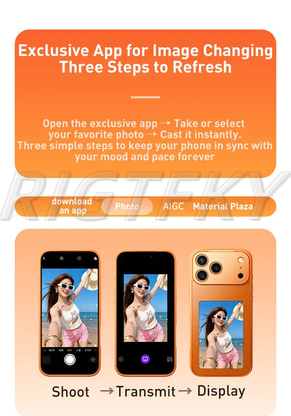 For IPhone 17 Pro Max 17Pro 17 E-ink Mobile Phone Cases Screen Image Ai NFC technology Transmission DIY No Battery Tech Cover