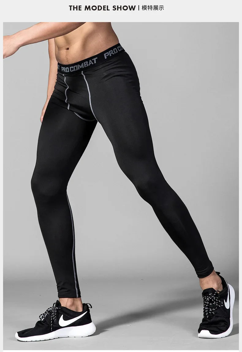Mens 1-2 Pcs Compression Pants Sport Training Dry Fit Running Tights Fitness Jogging Shorts Summer Basketball Legging Masculina