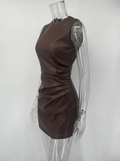 Fashion Maxi Dress For Women High Waist Sleeveless Slim Patchwork Solid Skinny Streetwear Female Bodycon Dress New