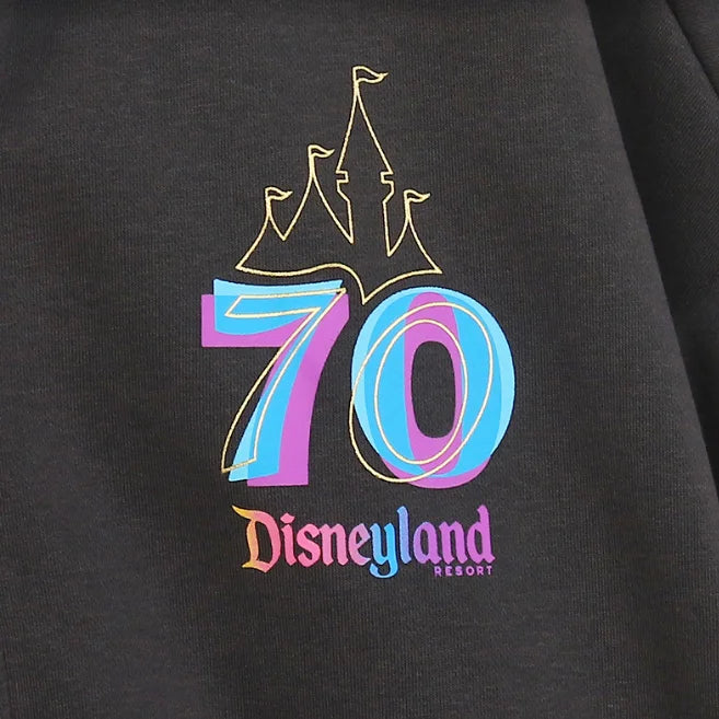 Moletom de Lã Bordado com Estampa de Desenho Animado do Castelo Mundial Letra Mágica Mickey Mouse Feminino com Zíper e Capuz VELUDO Blusa