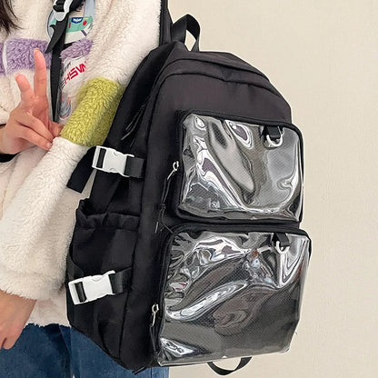 Japanese Style Transparent Ita Bag for Girls Comic Cons Large Capacity Women Backpack Fashion School Bags for College Student JK