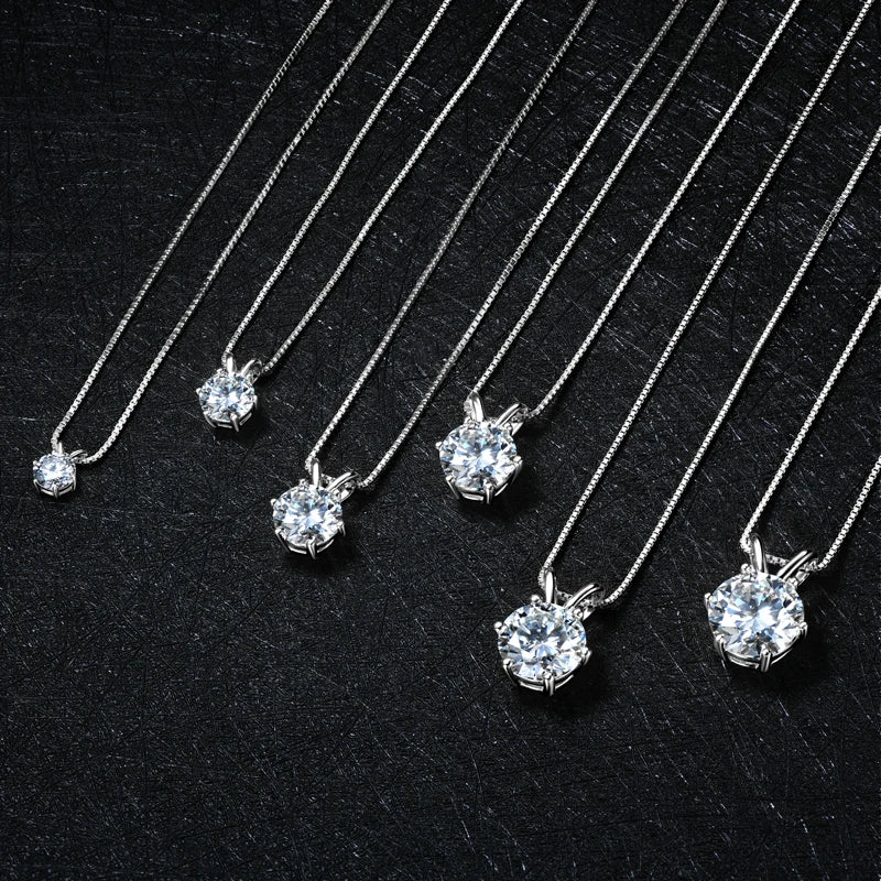 Pendant Necklaces S925 Sterling Silver Solitaire Necklace Chains For Women Jewellry Gifts
