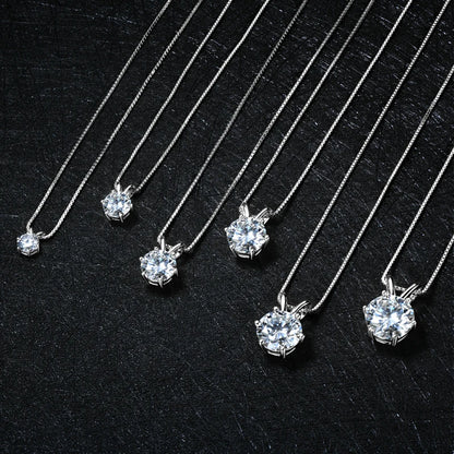 Pendant Necklaces S925 Sterling Silver Solitaire Necklace Chains For Women Jewellry Gifts