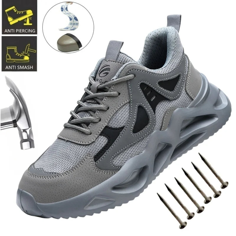 Lightweight Safety Shoes Men Work Shoes Steel Toe Cap Working Boots Sneakers Man Anti Puncture Breathable Sport Work Shoes