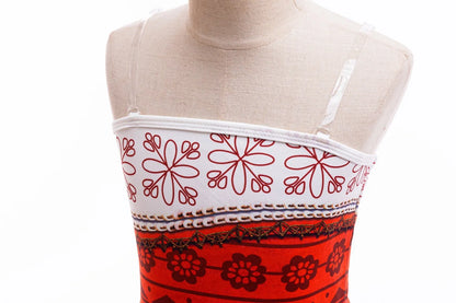 Moana Cosplay Dress For Girl New Little Girl Two Piece Suit Children Geometric Print Clothes Halloween Carnival Outfit Moana