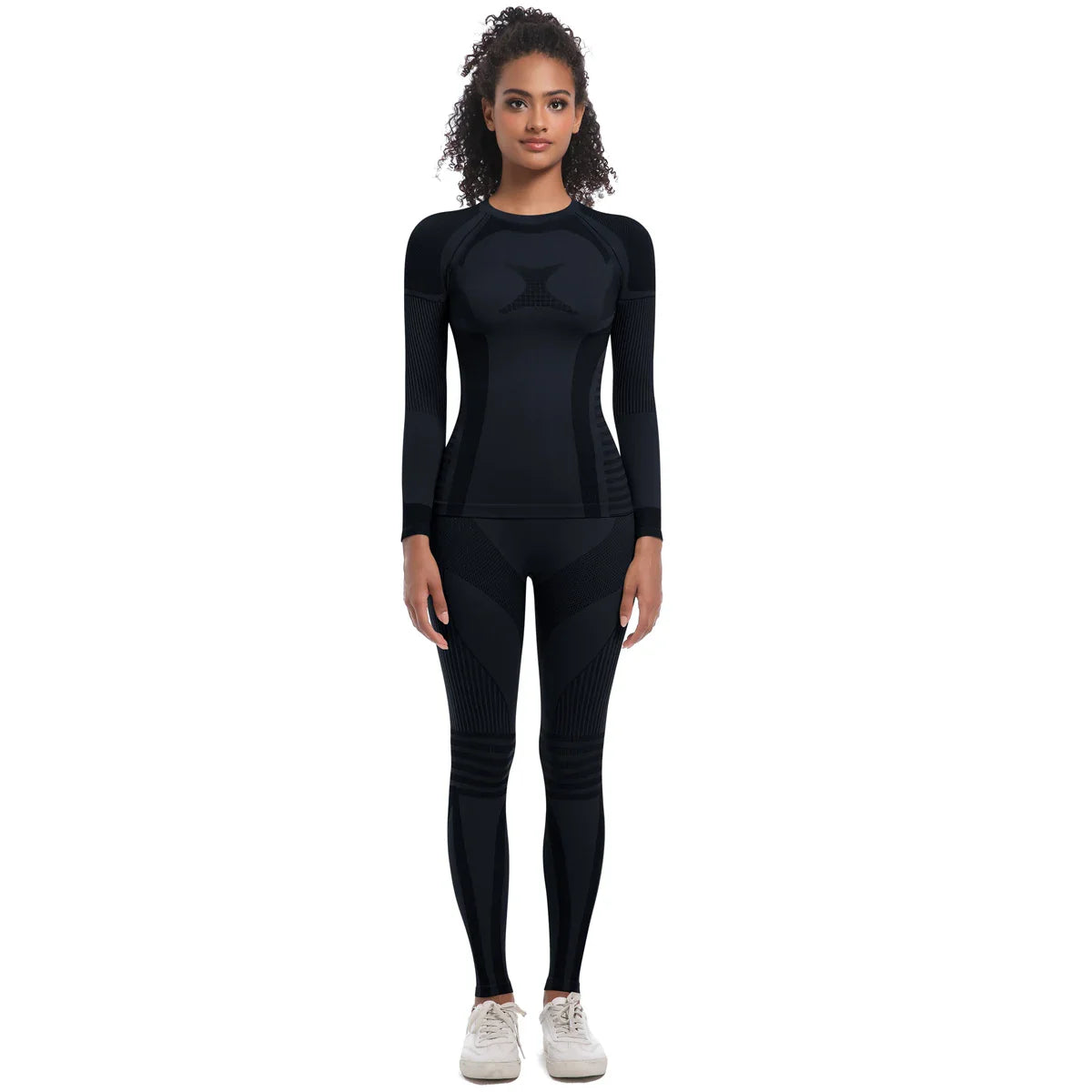 Women Skiwear Set Yoga Set Skiing Underwear Fitness Workout Thermal Gym Ski Snowboarding Running Yoga Exercise Suit Long Johns