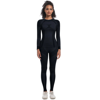 Women Skiwear Set Yoga Set Skiing Underwear Fitness Workout Thermal Gym Ski Snowboarding Running Yoga Exercise Suit Long Johns