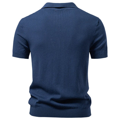 Men's Classic Polo Shirt Solid Color Breathable Elegant Casual Luxury Old Money Style for Men
