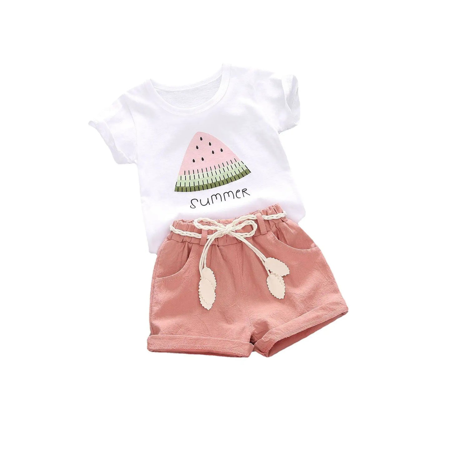 summer girls clothing set 2pcs tracksuit children cotton suit kids cartoon outfits short sleeve baby girls clothes sets