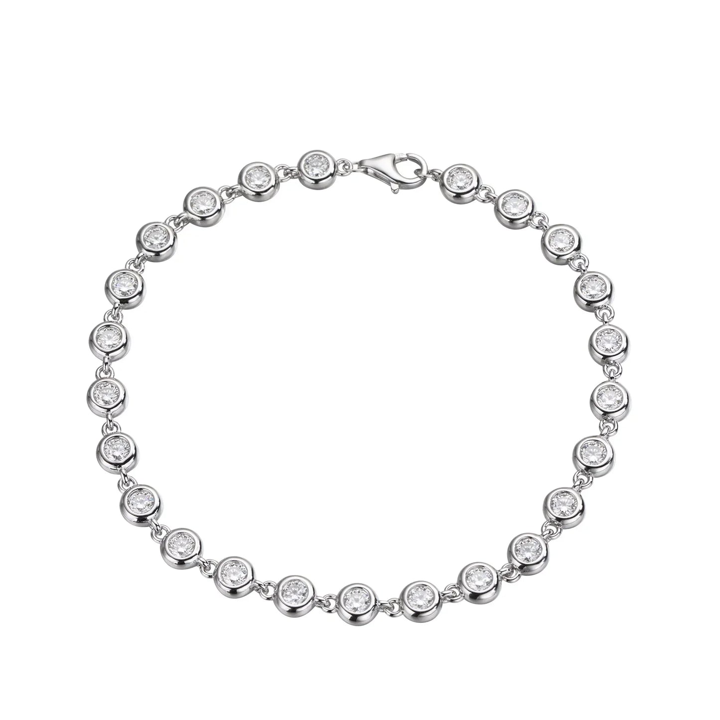 3mm Moissanite Tennis Bracelet GRA Certified s925 Sterling Sliver Dainty Bezel Bracelets for Women Man Wedding Jewelry