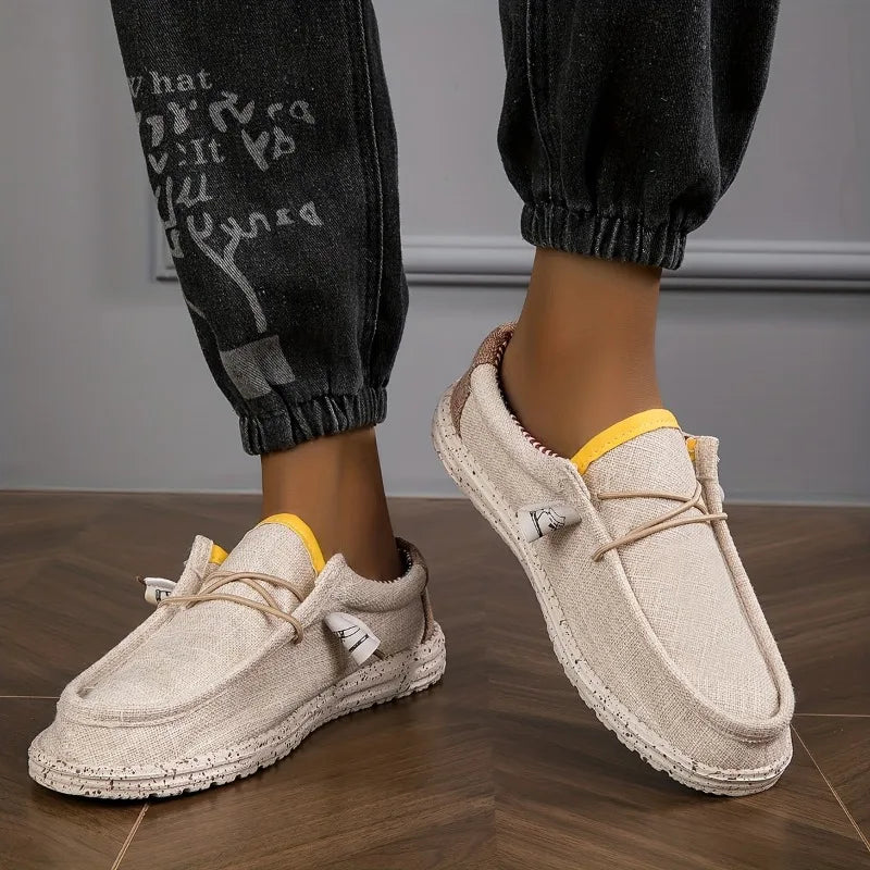 Sapatênis Masculino Lona Loafers Confortável Respirável Sapatos Masculinos Casuais Sapatos de Direção Sapatos Vulcanizados Sapatos Baixos Sapatos de Caminhada Masculinos