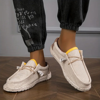 Sapatênis Masculino Lona Loafers Confortável Respirável Sapatos Masculinos Casuais Sapatos de Direção Sapatos Vulcanizados Sapatos Baixos Sapatos de Caminhada Masculinos