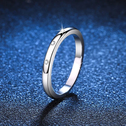 Moissanite Ring for Women S925 Solid Silver with White Gold Plated Diamond Wedding Bridal Band Luxury Jewelry Gift