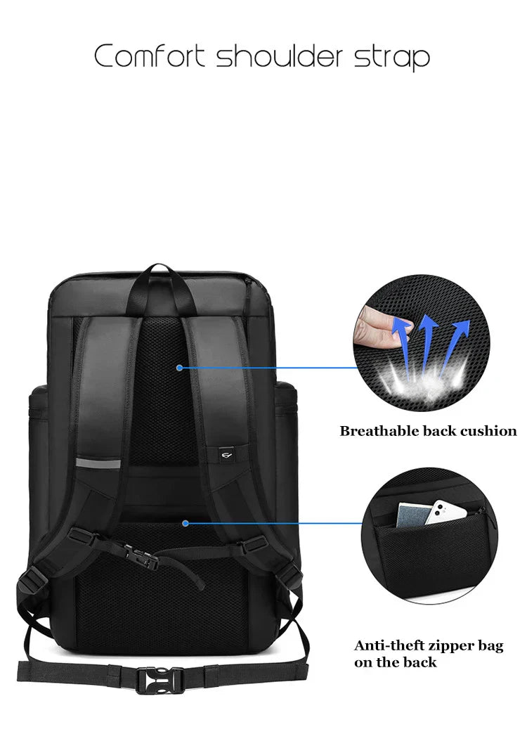 Men travel backpack large capacity trekking Backpack Business 17 Inch Laptop Backpack 50L Hiking fashion Backpack With shoe bag
