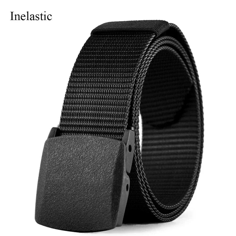 Men Belt Elastic Metal Automatic Buckle Army Outdoor Hunting Tactical Jeans Pants Belt Nylon Breathable Belts 150 Big Size Belts