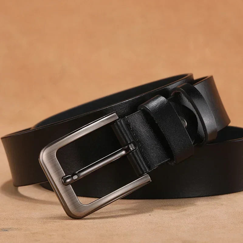 Men Genuine Leather Belts High Quality Pin Buckle Waist Straps Belt  for Men LONG Large 110 120 130 140 150 160 170cm Plus Size