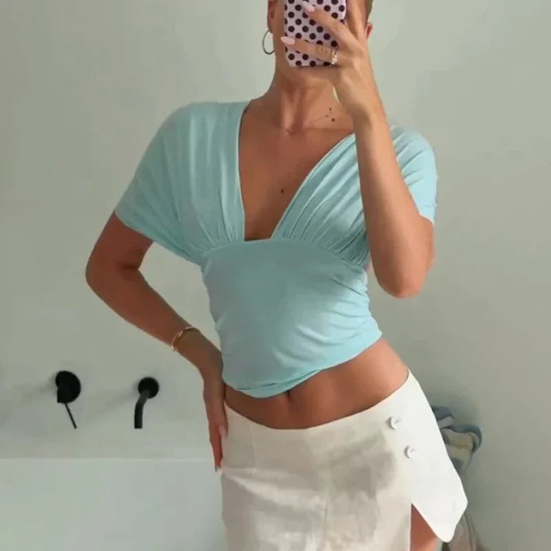 Halter Neck Backless Sexy Vest Women's Summer Slim Strappy Fashion Elasticity V-Neck Vest Solid Vacation Party Female Top 2026
