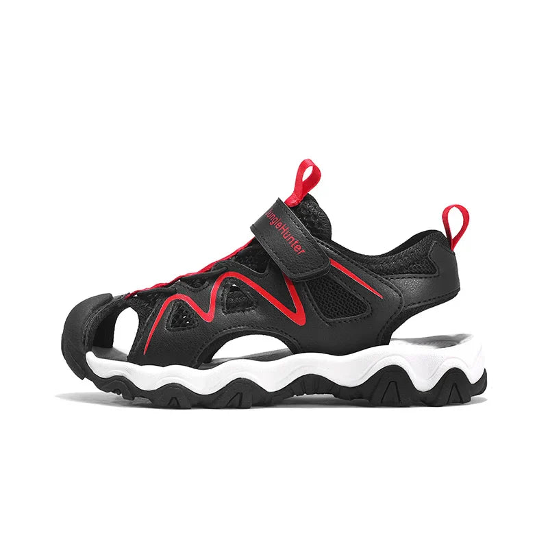 Kids Closed Toe Sport Sandals Adjustable Strap Mesh Non Slip Summer Shoes for Boys Children Outdoor Beach Casual Sandals Sneaker