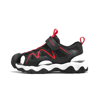 Kids Closed Toe Sport Sandals Adjustable Strap Mesh Non Slip Summer Shoes for Boys Children Outdoor Beach Casual Sandals Sneaker
