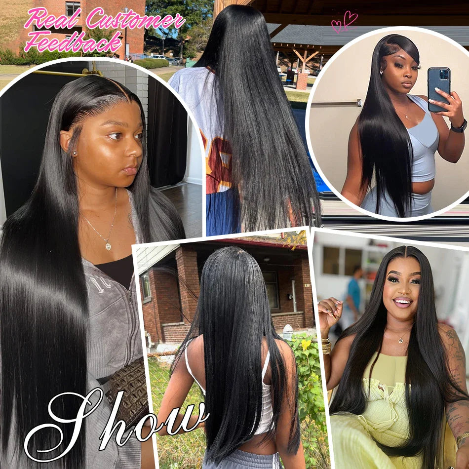 30 40 Inch Straight Human Hair Wigs HD Lace Wig 13x6 Human Hair Bone Straight Lace Frontal Human Hair Wigs For Women