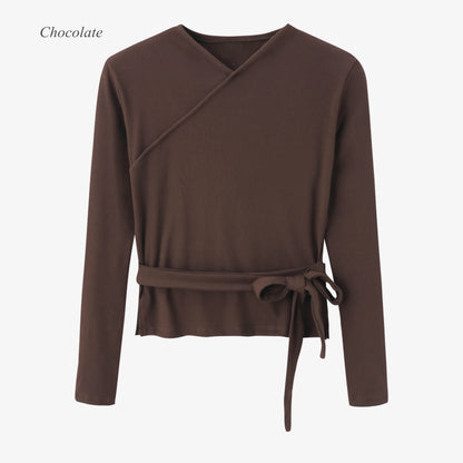 woman clothes thicken ribbing closed-fit wrap tops + Satin Adjustable straps dress (ship out in 1 day)