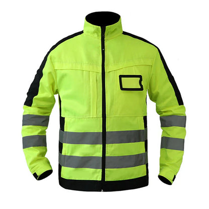 Men's Workwear Suit Work Suit Fluorescent Yellow Work Jacket and Pants Set with Multi Pockets Work Wear