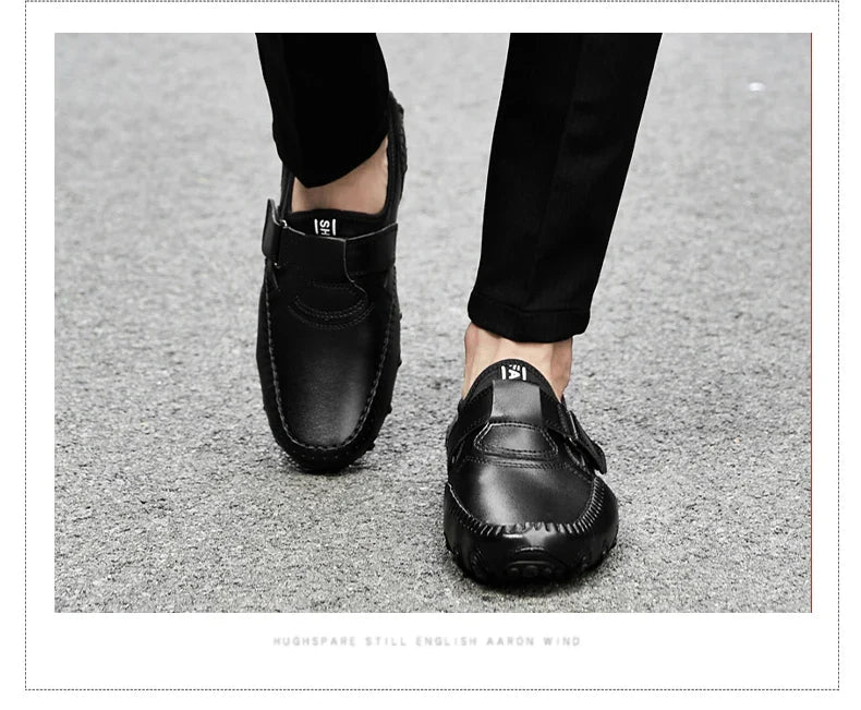 Fashion Loafer Shoes Men Genuine Leather Soft Comfy Slip-on Moccasins Handmade Man Casual Shoes Drive Walk Luxury Leisure