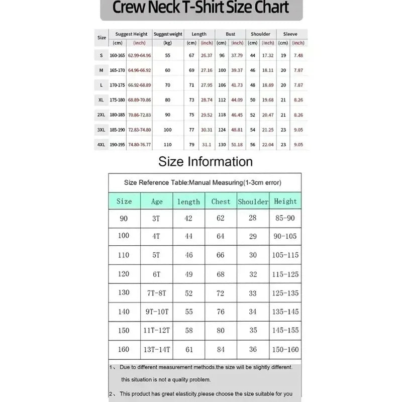 Printing T-shirt 2025 Summer New Men's Street Loose Casual Trend Versatile Parent-child Top