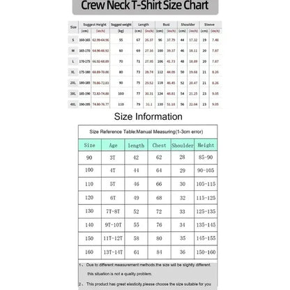 Printing T-shirt 2025 Summer New Men's Street Loose Casual Trend Versatile Parent-child Top