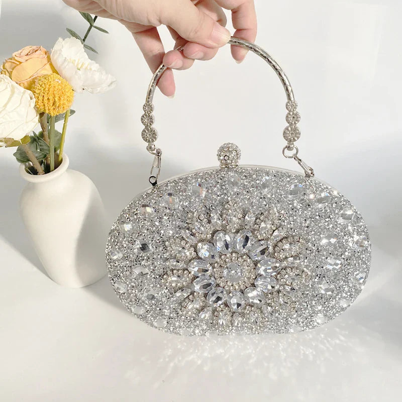 Bling Wedding Clutch Bag Party Purse and Handbag Women's Evening Bag Luxury Design Chain Shoulder Bag