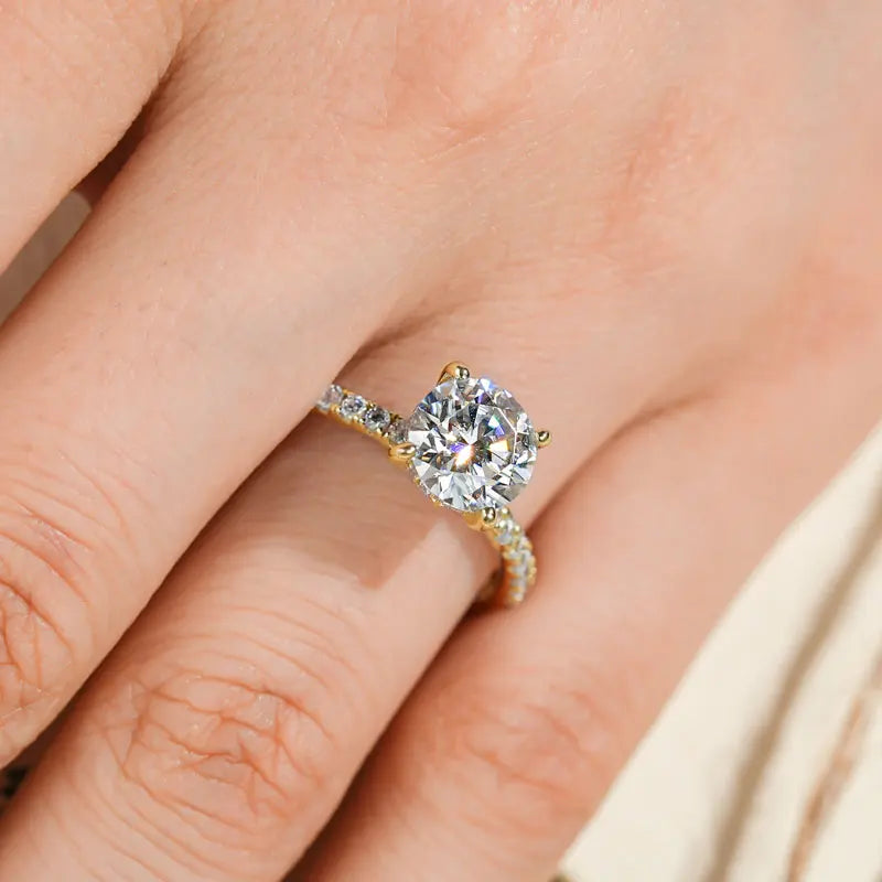 2CT Moissanite Engagement Wedding Ring for Women 925 Sterling Silver Rings Promise Finger Jewelry Sparking Lab Diamond 8mm