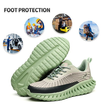 Ultra light soft soled safety shoes for men, anti smashing, comfortable and shock-absorbing work shoes