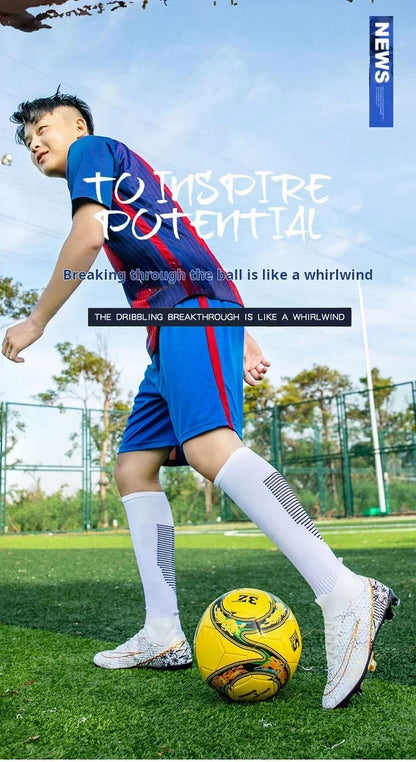 Refreshing Breathable Feet Children's Non-slip Fashion Casual Sports Shoe Youth Soccer Shoes Indoor Outdoor Grass Training Shoes