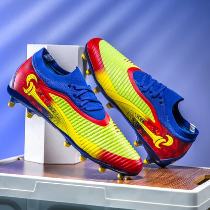 New Men Football Boots Outdoor Sport Boys Long Spikes Non Slip Breathable Match Training Cleats Soccer Shoes Adult Comfortable