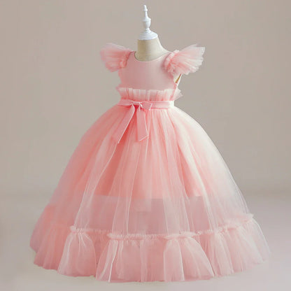 Summer Baptism Bridesmaids Girls Party Dresses Elegant Tulle Wedding Birthday Princess Prom Dress Girl First Communion Vestidos