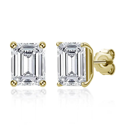 D VVS1 Emerald Cut Moissanite Earring s925 Sterling Sliver Plated with 18k White Gold Earrings for Women Fine Jewelry