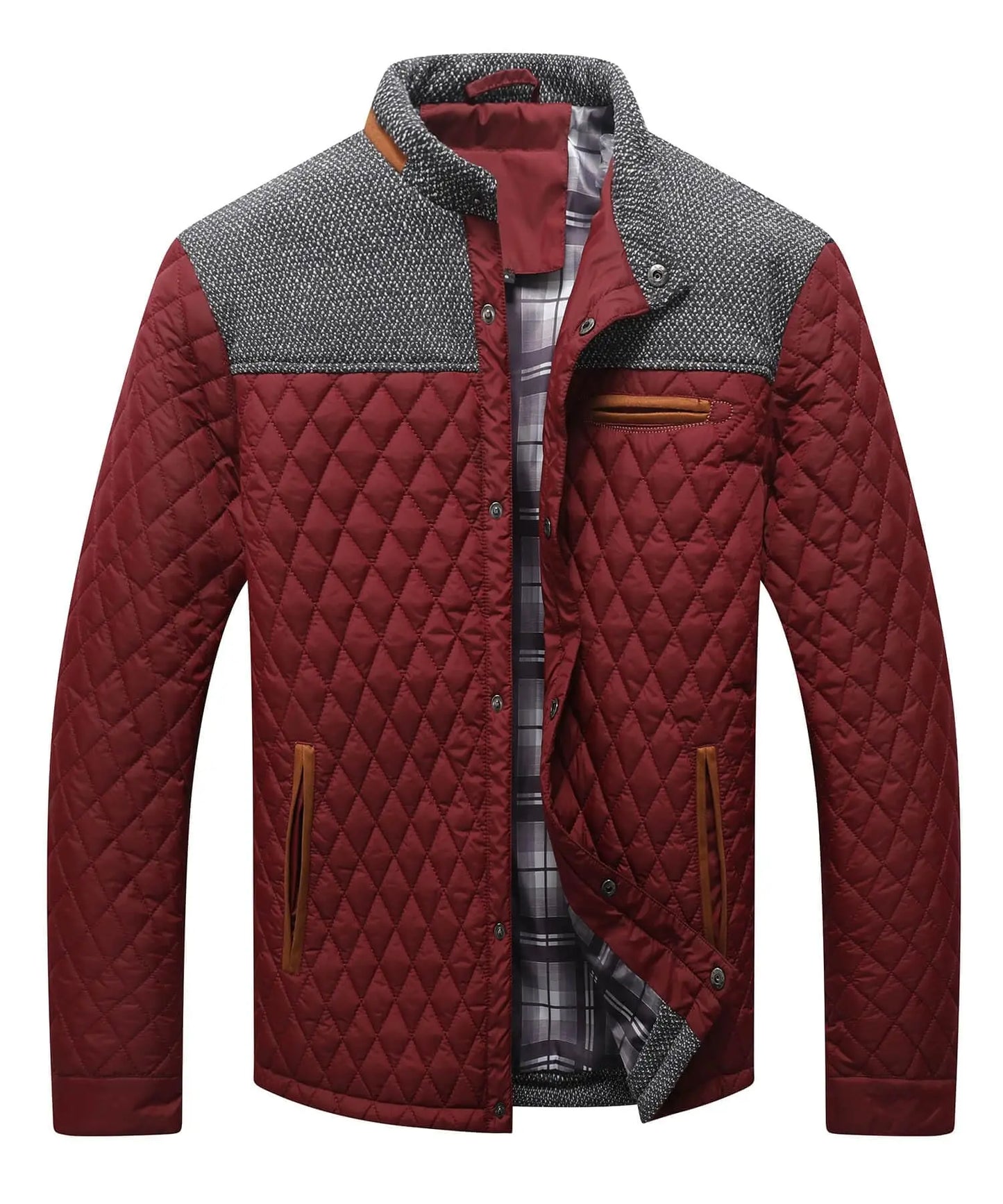 Men's Jackets Casual Bomber Coat Diamond Quilted Puffer Down Lightweight Casual Button Down High Quality Overshirt Us Size