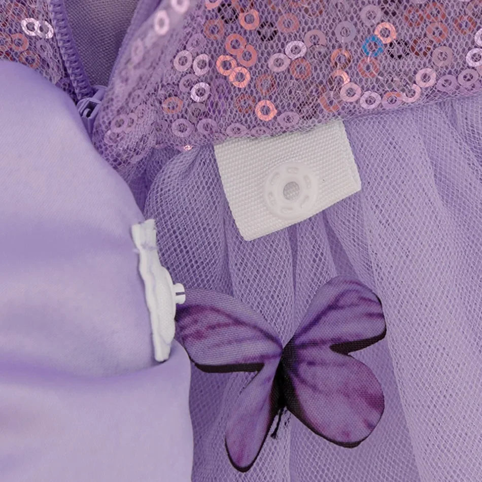 Baby Girl Clothing Summer Bow And Butterfly Pattern Halter Solid Color Mesh Baby Kids Dresses Cute Casual Baby Girl Dress ASQ03