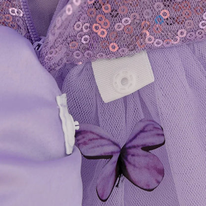 Baby Girl Clothing Summer Bow And Butterfly Pattern Halter Solid Color Mesh Baby Kids Dresses Cute Casual Baby Girl Dress ASQ03