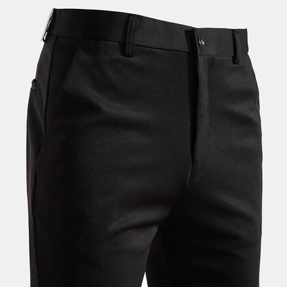 Spring Summer Men's Elastic Casual Pants Wearable Business Suit Pants Full Length Homme Khaki Trousers Stretchy Straight Leg