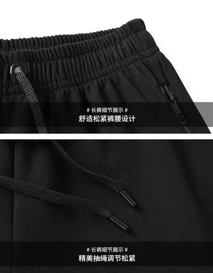 Thicker Fleece Jacket+Pants 2 Pieces Men Winter Tracksuit Sets Black Red Gray Sets Hoodies Casual Hooded Warm Sweatshirts+Pants