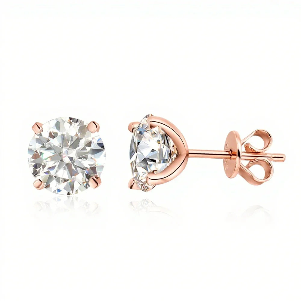 Real 0.2CT-3CT D Color Moissanite Four Claws Stud Earrings For Women Top Quality 100% 925 Sterling Silver Wedding Jewelry