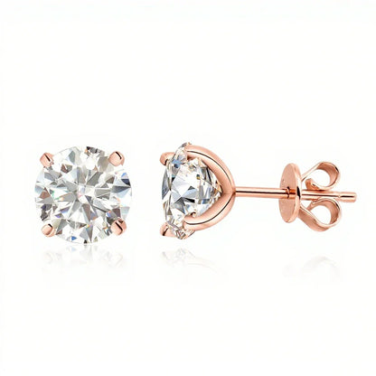 Real 0.2CT-3CT D Color Moissanite Four Claws Stud Earrings For Women Top Quality 100% 925 Sterling Silver Wedding Jewelry