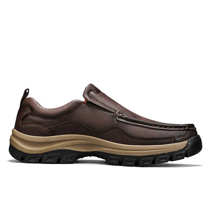 Men's Hand-Stitched Fashion Loafers, Solid Color Low-Top Casual Shoes, Simple Trendy Slip-On Sneakers, Men's Shoes for All Seasons, Daily Office Business Shoes, Large Size Men's Shoes