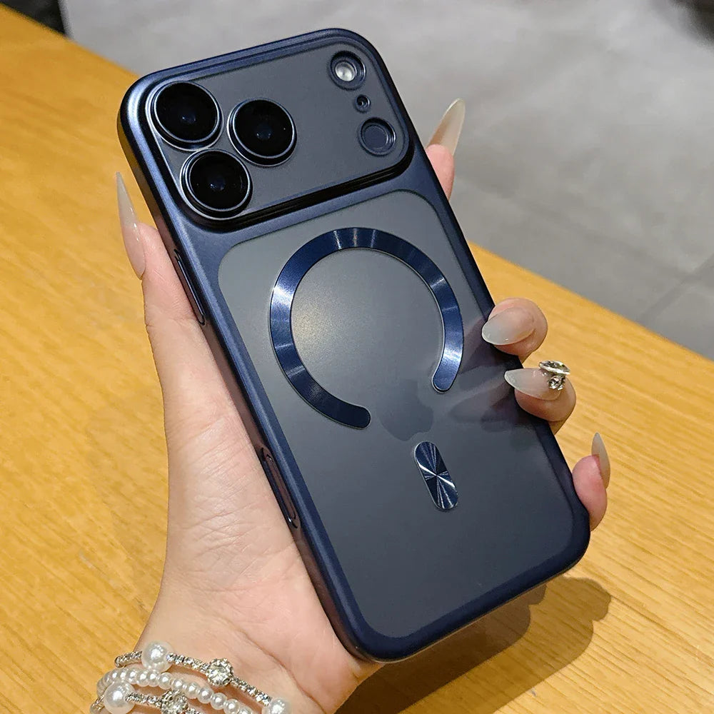 Luxury Matte Translucent Magnetic Case For iPhone 17 Pro Max 17Pro 17 Air For Magsafe Wireless Charging Camera Protector Cover