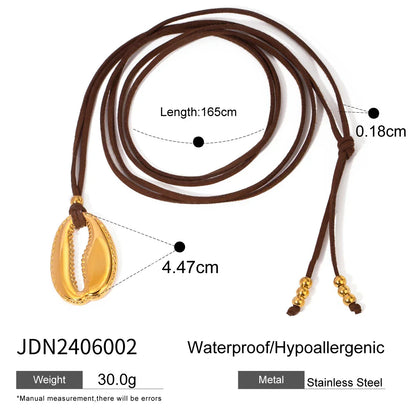 Waterproof Stainless Steel Micro Trend Cord Necklaces Women Statement Metal 18K Gold Plated Trendy 2024 Jewelry collares