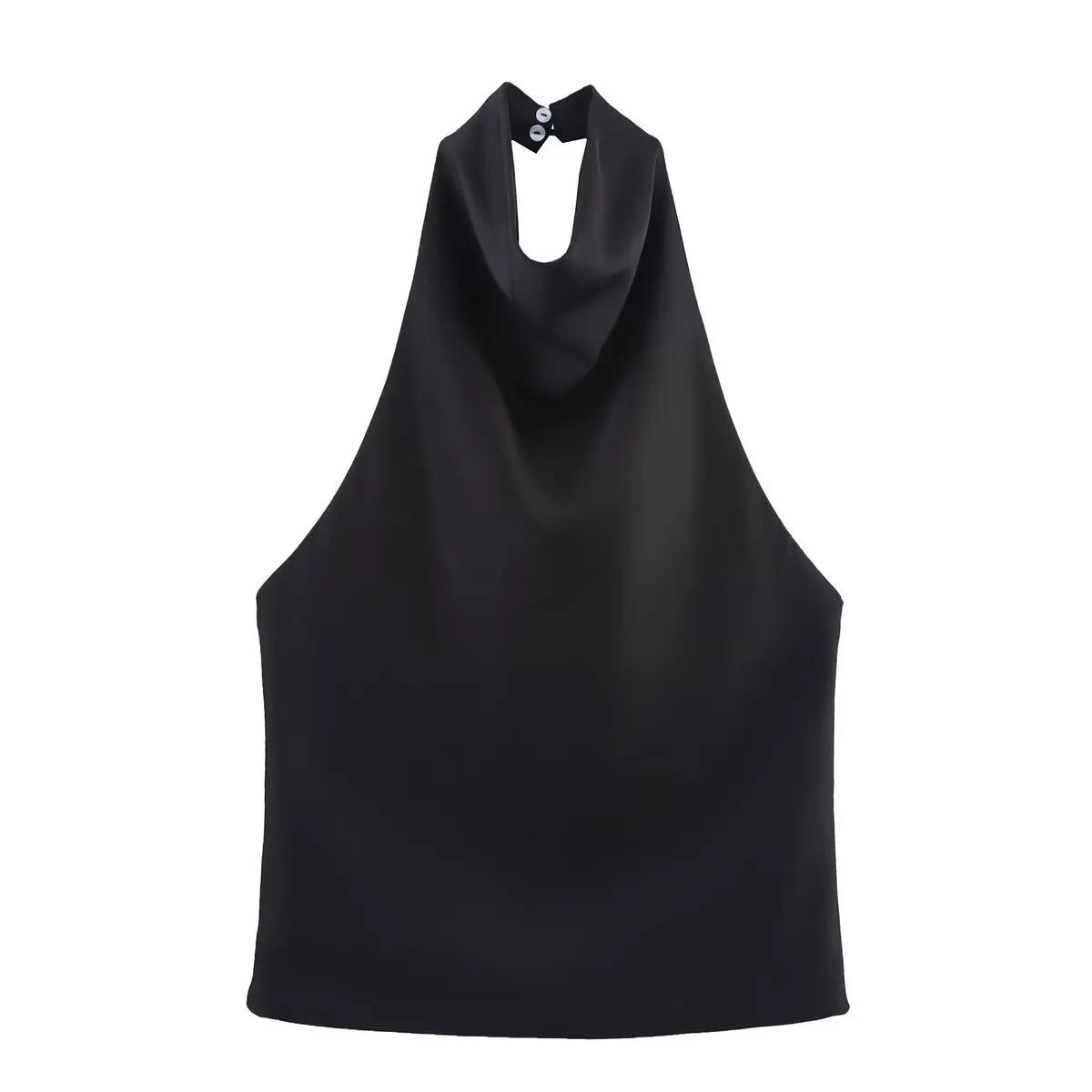 Elegant Women's Satin Backless Halter Vest Summer Solid Sleeveless Sexy High Street Waistcoat Female Slim Camisole Tops