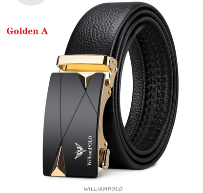 Men's cowhide casual pants belt, automatic buckle business belt, fashionable formal versatile belt