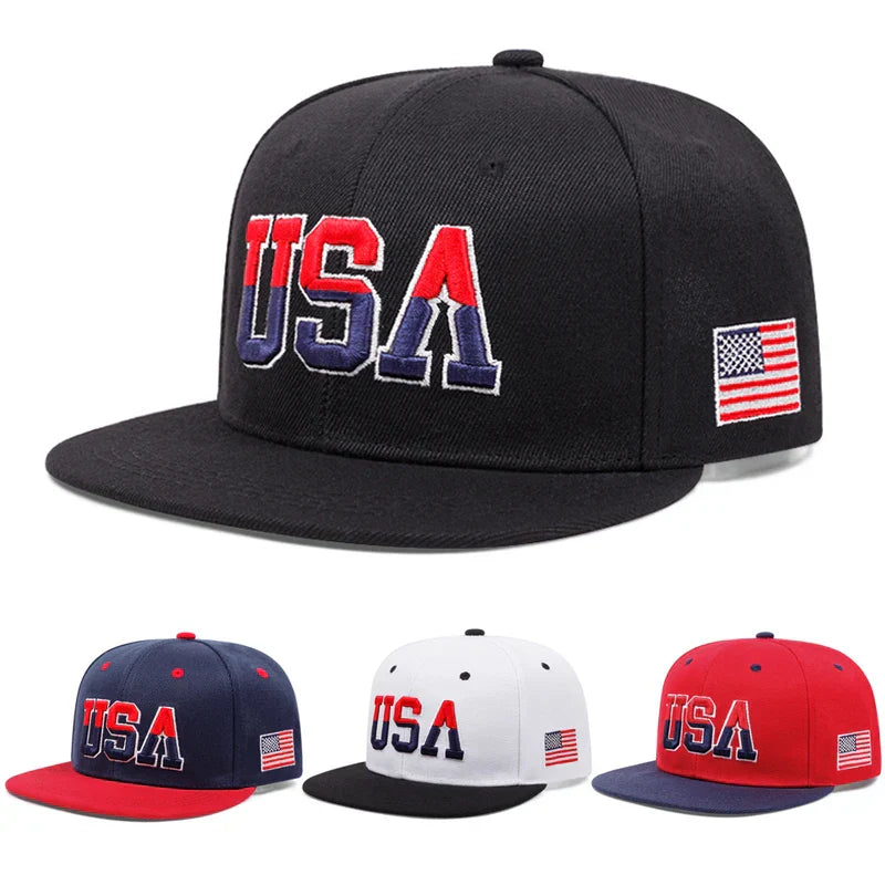 2024 New Fashion Fastball Cap Classic USA Embroidered American Flag Baseball Caps For Men Women Snapback Hat Unisex Hip Hop Hats