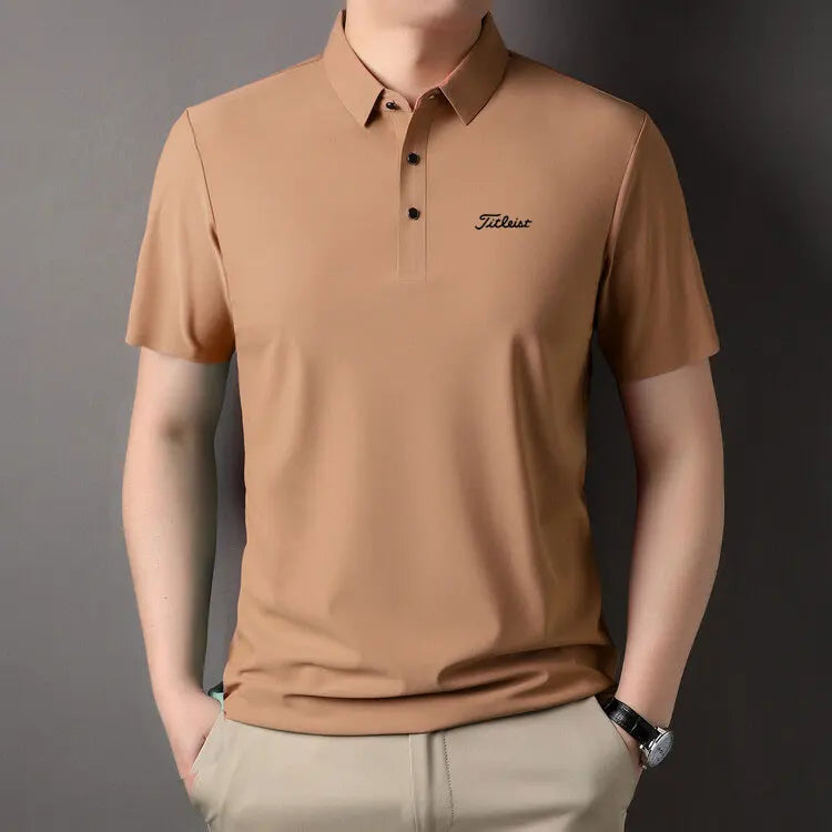 Men's Golf Outdoor Casual Polo Shirt T-Shirt Summer High-End Brand Cool and Breathable Fitness Sports Short Sleeve Top